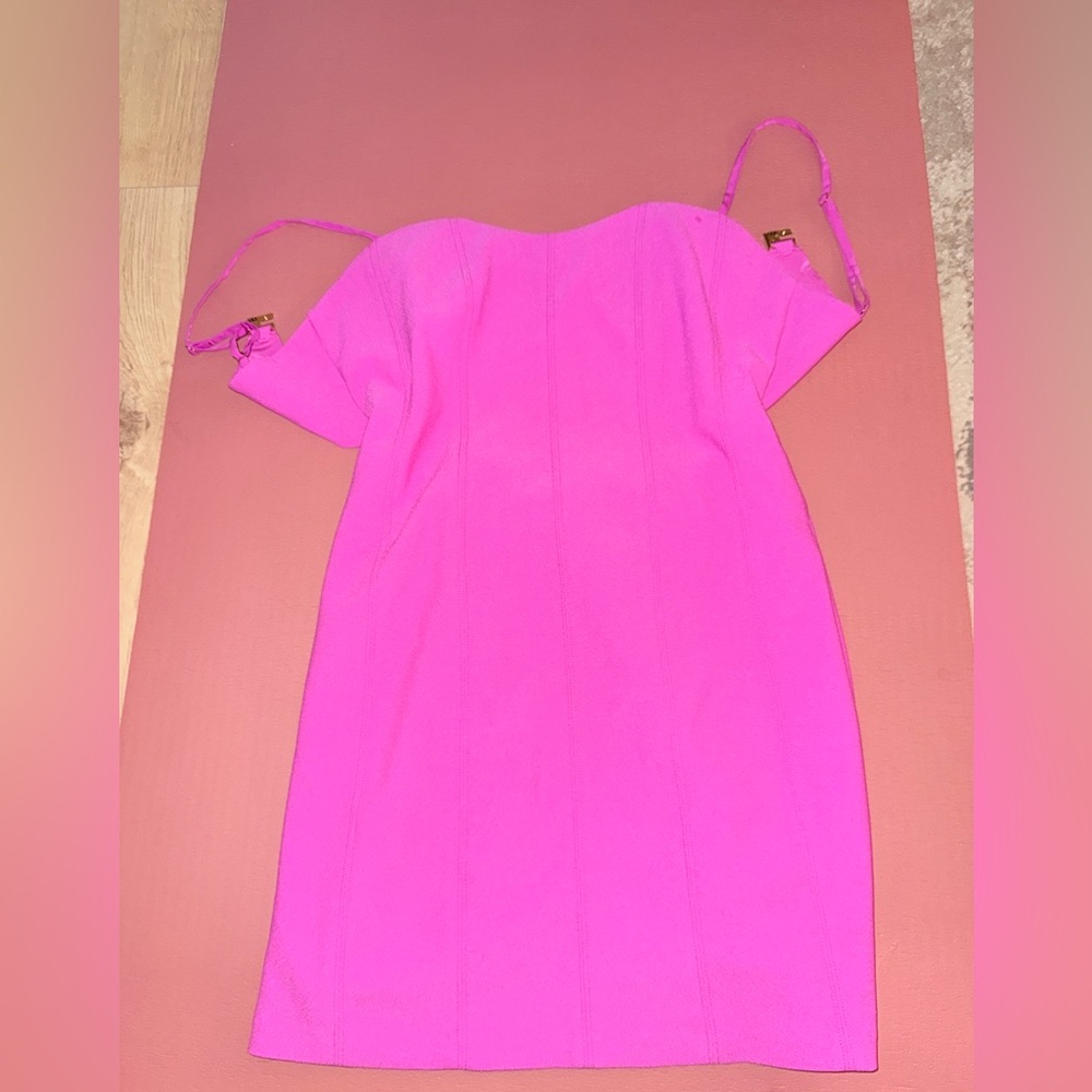 Abercrombie & Fitch size Medium hot pink mini dress w/ cut outs - Picture 2 of 12